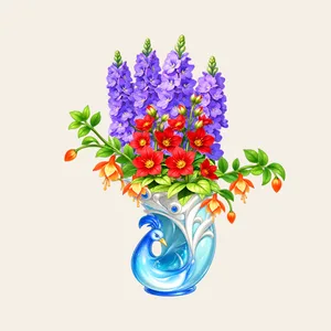 날개 자수정 병